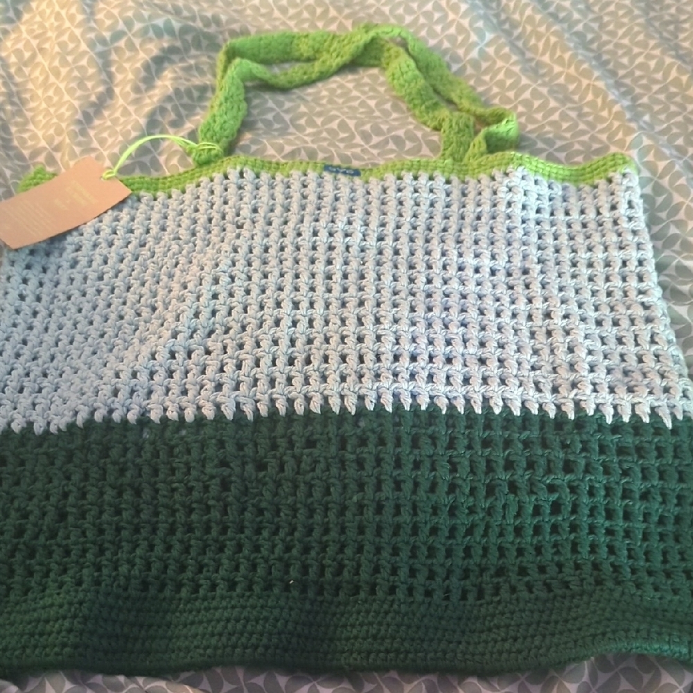 Roxy Stephanie Gilmore Crocheted Beach Bag Tote New